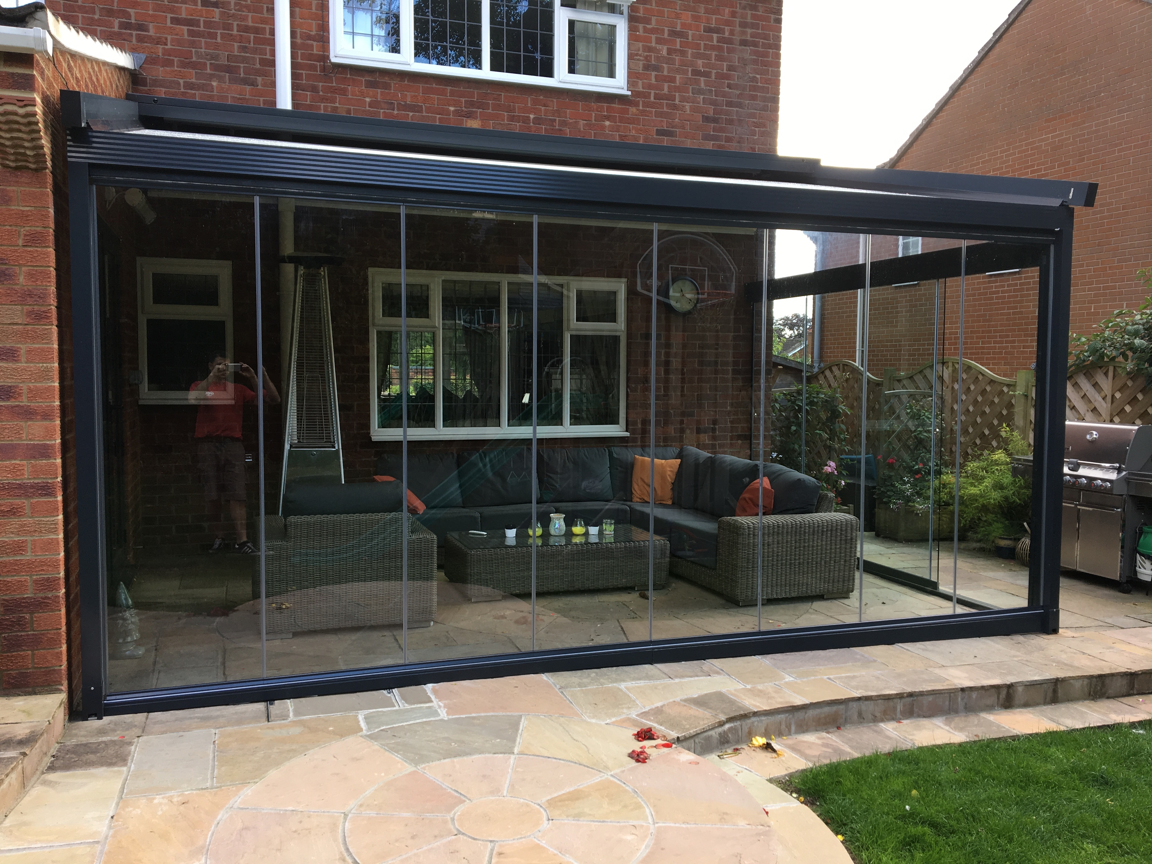 Retractable Canopy with Glass Screens